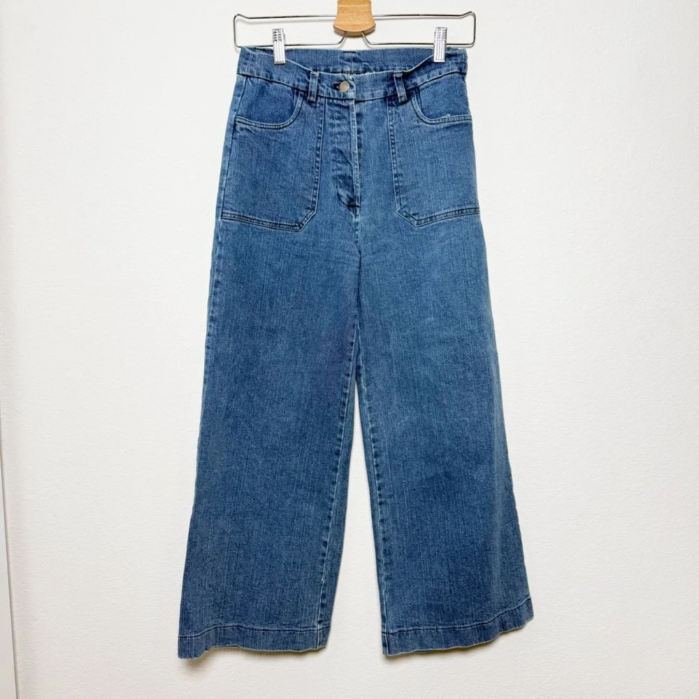 Loup $168 Simone Blue Wide Leg Jeans - Picture 3 of 9